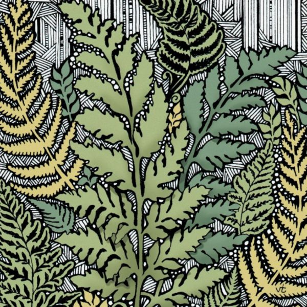 BAB171 Green Ferns Blank