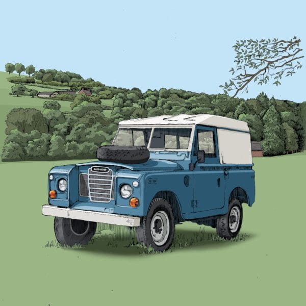 BAB303 Vintage Blue Landrover Blank