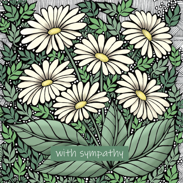 OAB229 With Sympathy Cream Daisies