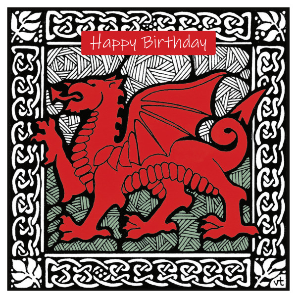 OAB265 Happy Birthday Flag Dragon
