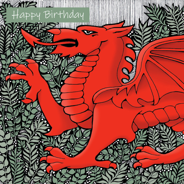 OAB268 Happy Birthday Rampant Dragon