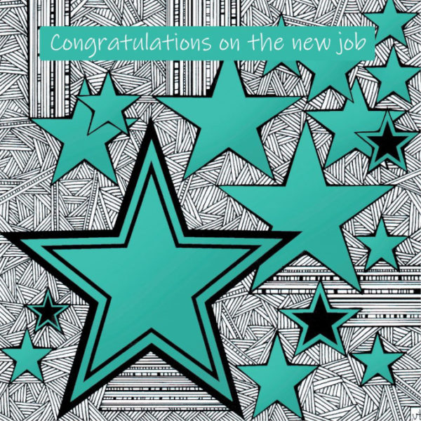 OAB269 Congratulations on your new job Green Stars