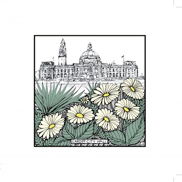 Milltir Sgwâr ~ Square Mile - Cardiff Cardiff City Hall Daisies ~ WOAB732