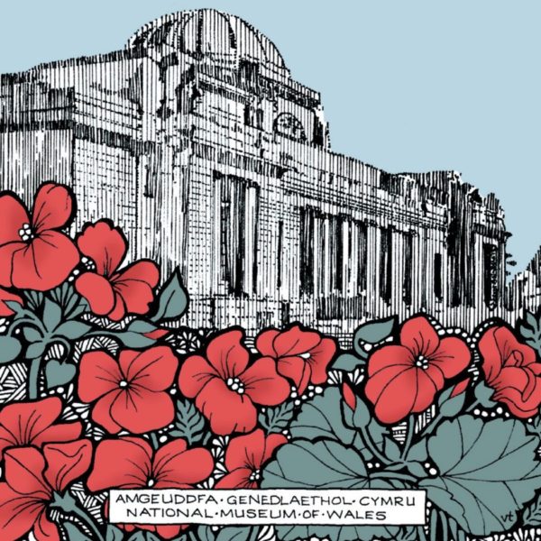 WOAB738 Cardiff Museum Geraniums Milltir Sgwâr Square Mile