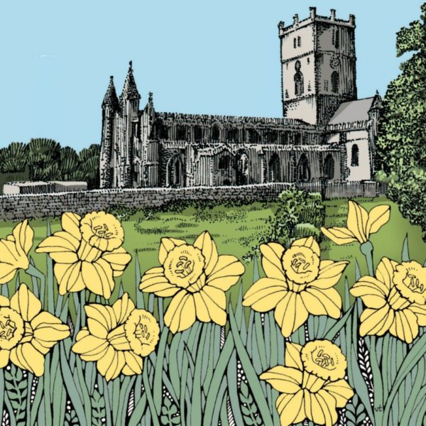 WOAB777 St David's Cathedral Daffodils Milltir Sgwar Square Mile