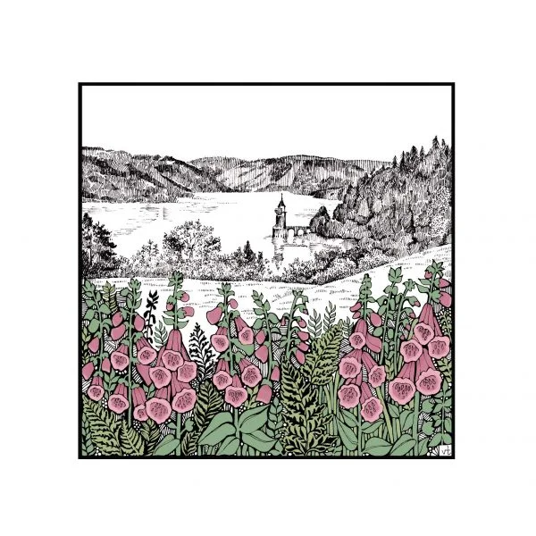 WOAB860 Lake Vyrnwy Foxgloves Blank