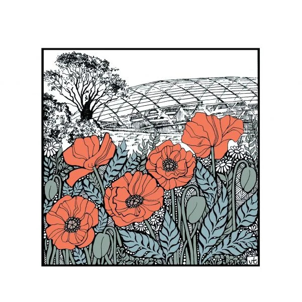 National Botanic Garden 6 Dome & Poppies ~ WOAB871