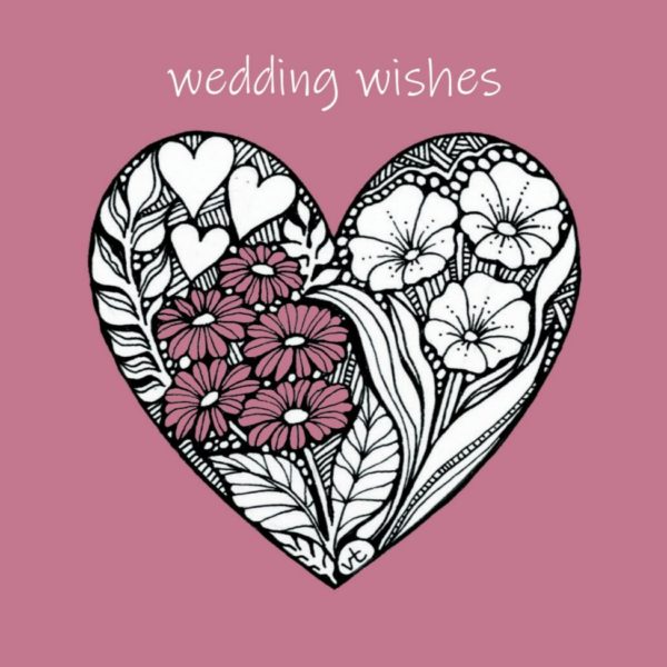 OAB245 Wedding Wishes Pink Filled Heart