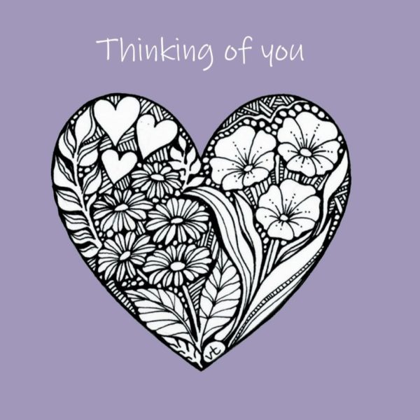 OAB257 Thinking of you Lilac Heart