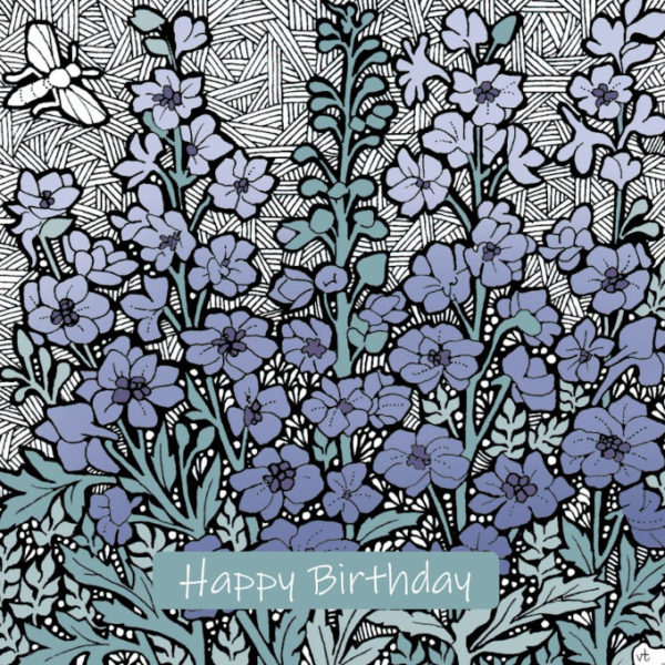 OAB275 Happy Birthday Delphiniums