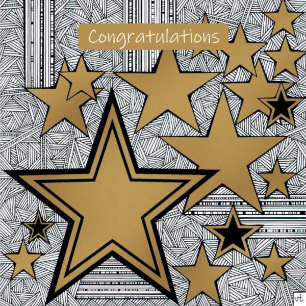 OAB292 Congratulations Gold Stars