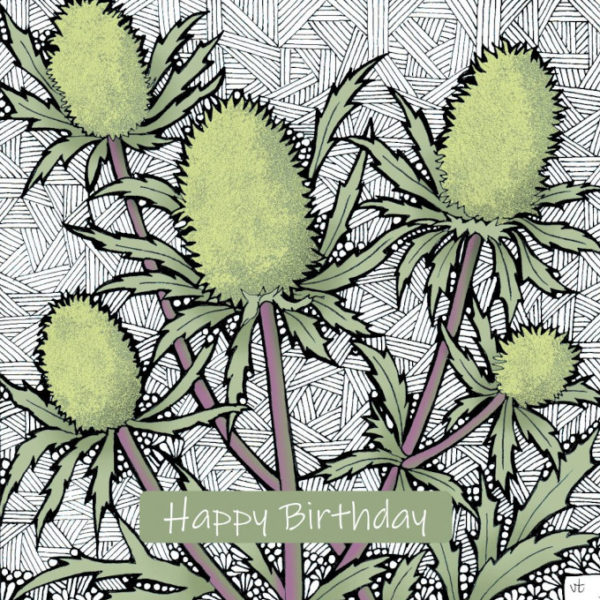 OAB301 Thistle Heads Happy Birthday