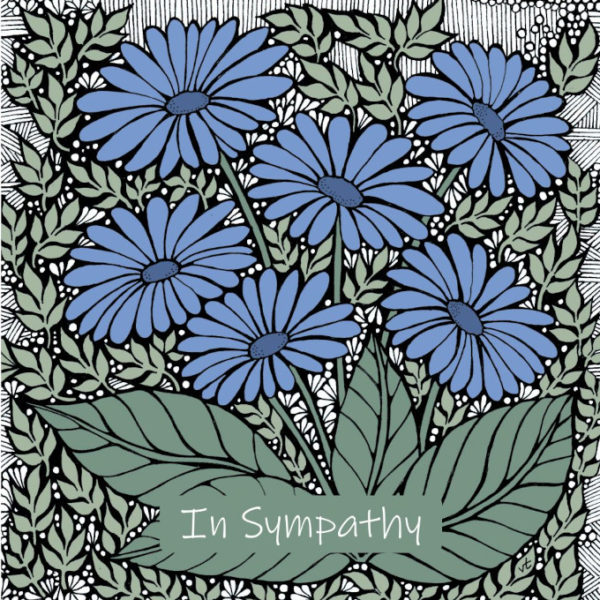 OAB305 In Sympathy Blue Daisies