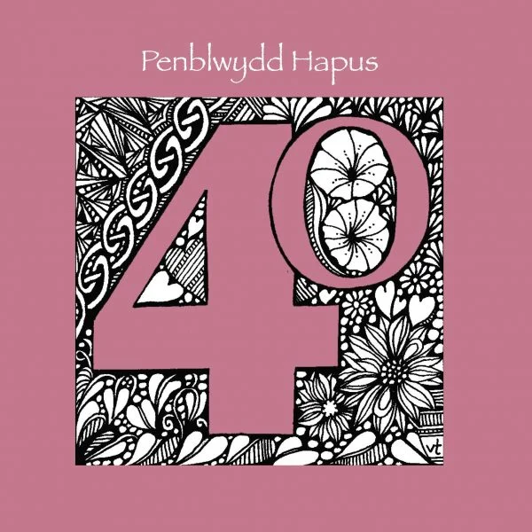 WAAB731 40th Penblwydd Hapus Pink floral (happy birthday)