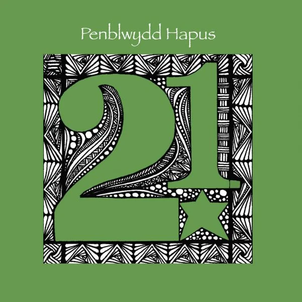 WAAB747 21st Penblwydd Hapus Green geometric (happy birthday)