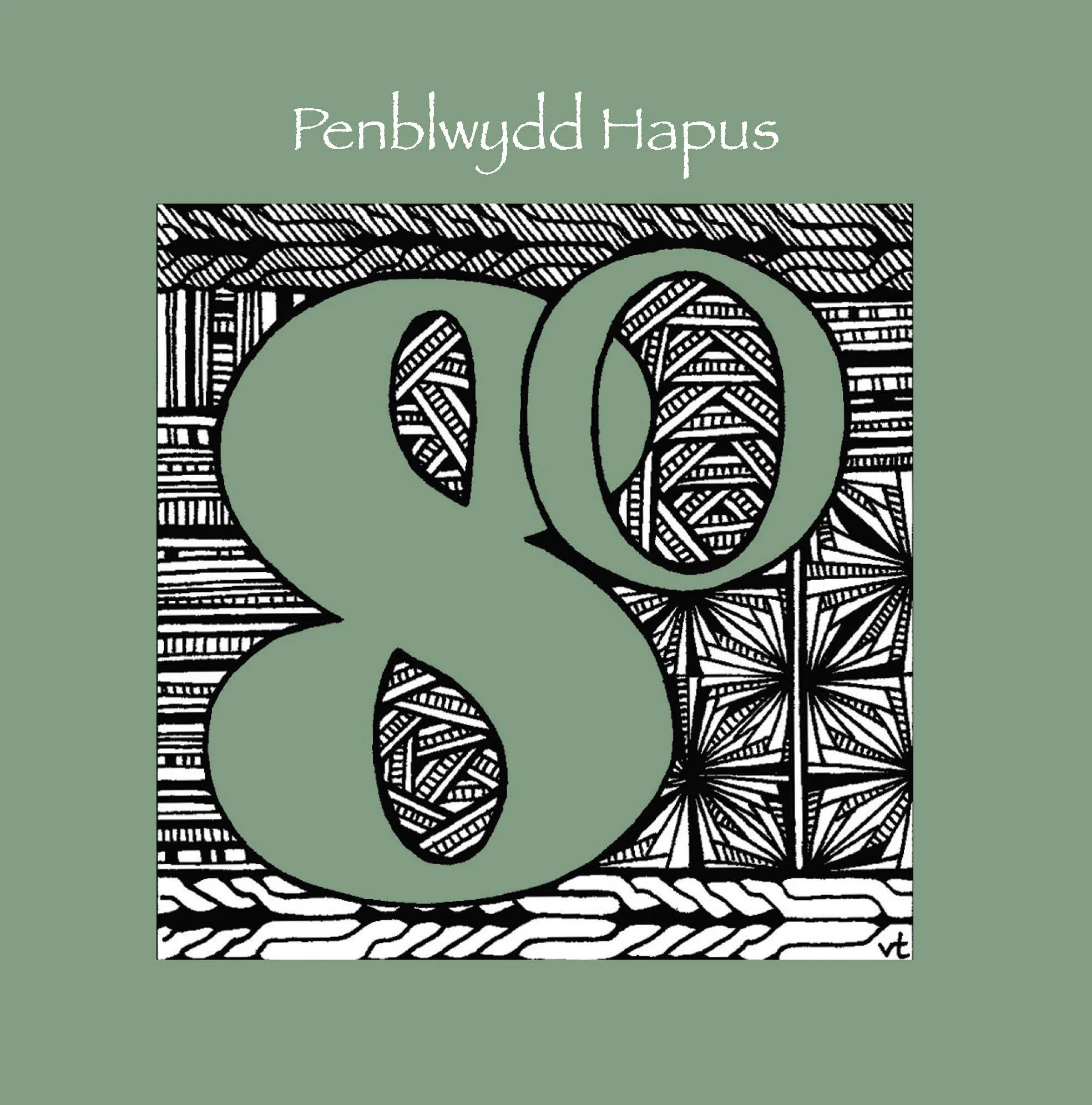 WAAB753 80th Penblwydd Hapus Green geometric (happy birthday)