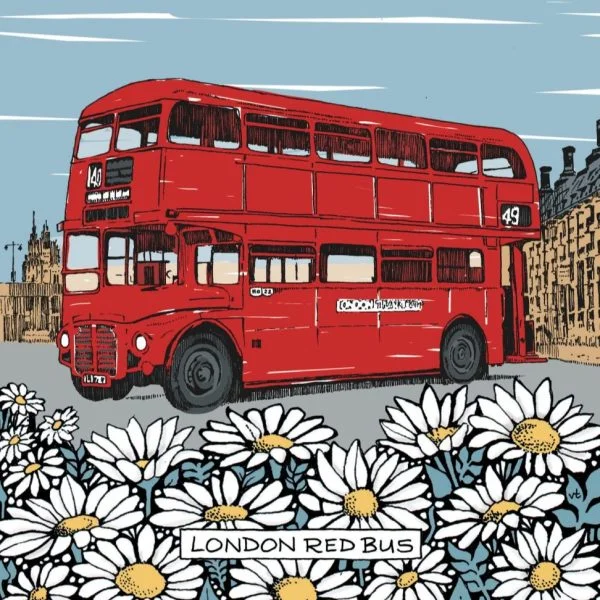 BAB237 London Red Bus Blank