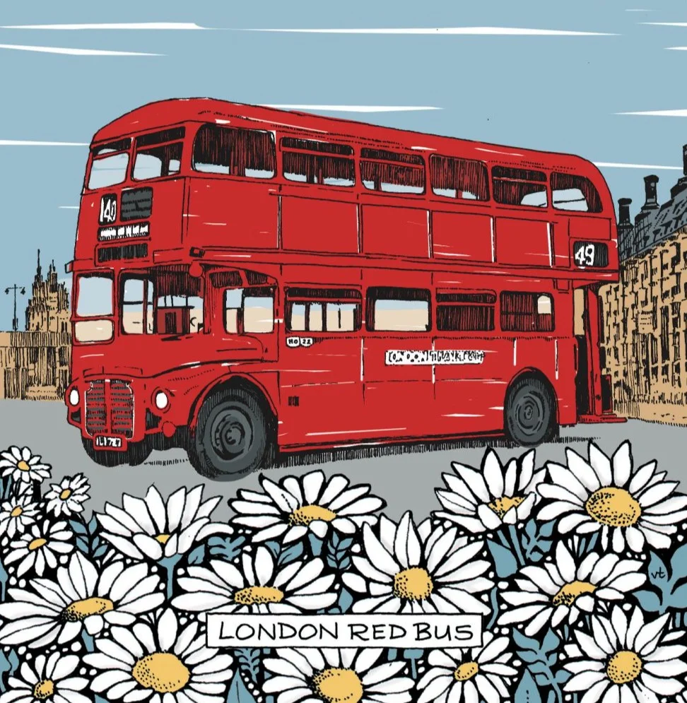 BAB237 London Red Bus Blank