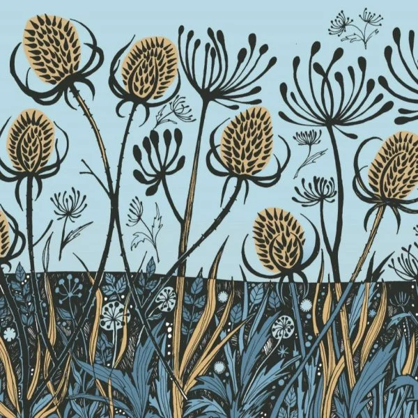 BAB252 Blue Teasels Blank