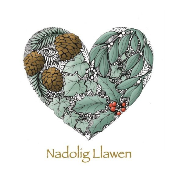 XW2014PACK6 Heart Nadolig Llawen Pack of 6