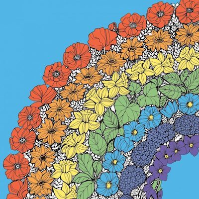 floral rainbow greeting card 400