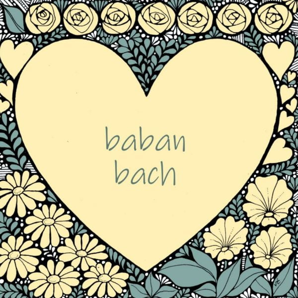 WOAB845 Baban Fach Hearts and Flowers Lemon