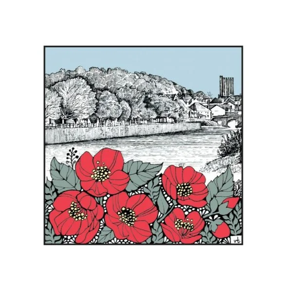 Brecon Canal ~ Red Flowers ~  WOAB884