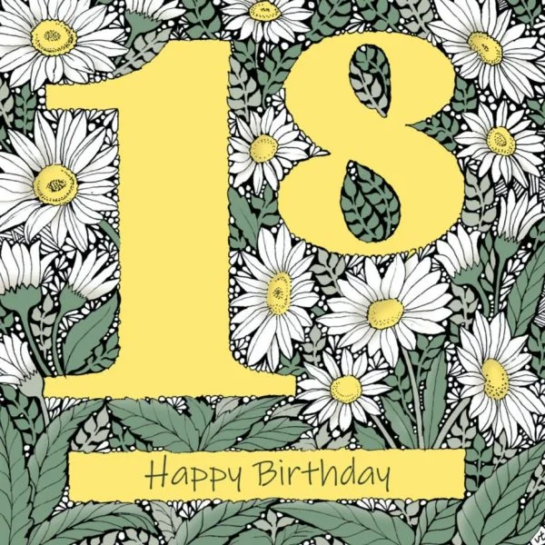 OAB310 18th Happy Birthday Floral