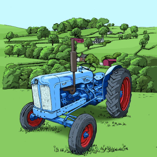 BAB300 Vintage Blue Tractor Blank