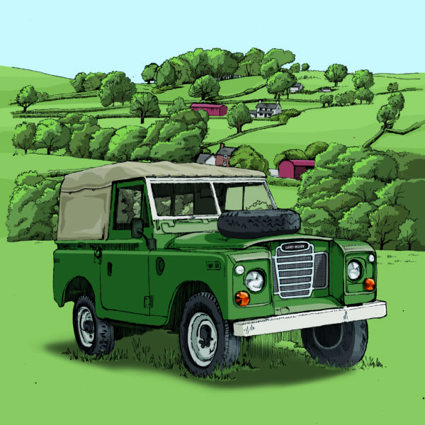 BAB299 Vintage Green Landrover Blank