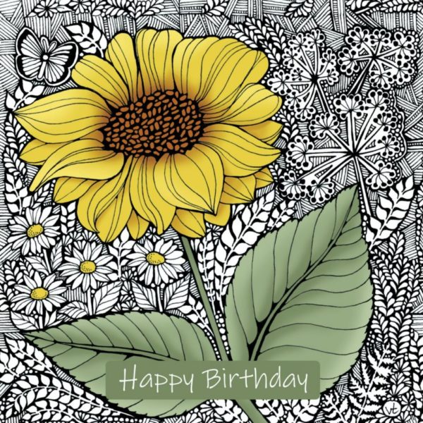 OAB206 Happy Birthday Sunflower