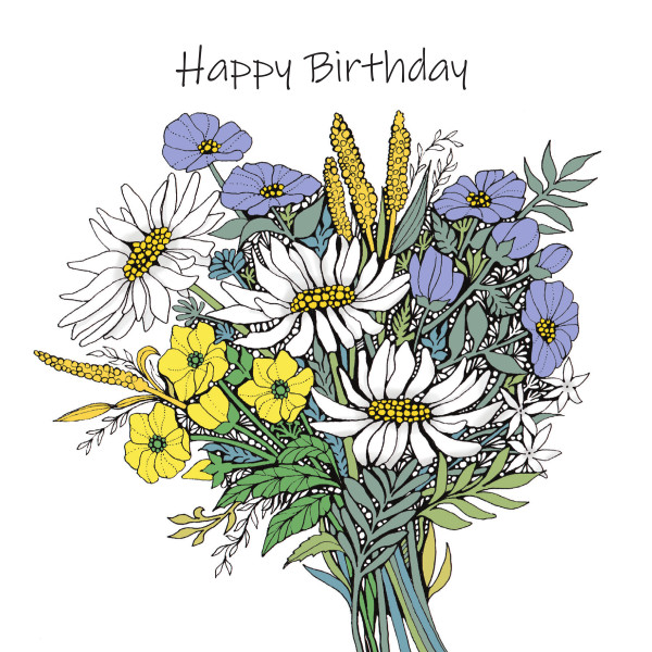 OAB284 Happy Birthday Blue Bouquet