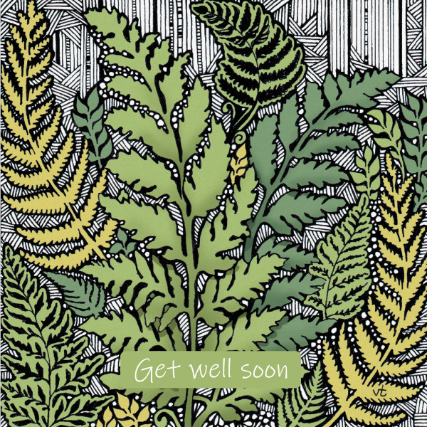 OAB288 Get Well Soon Green Ferns